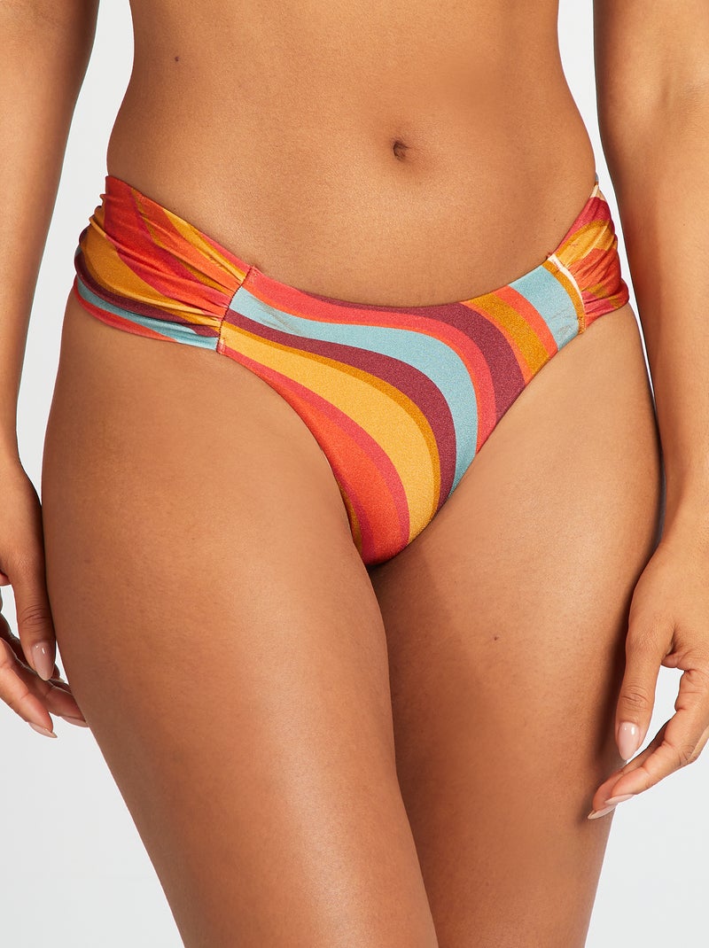 Braguita brasileña de bikini estampado psicodélico NARANJA - Kiabi
