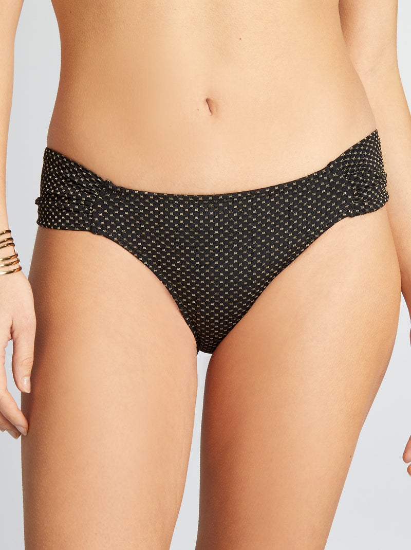 Braguita brasileña de bikini tejida negro - Kiabi