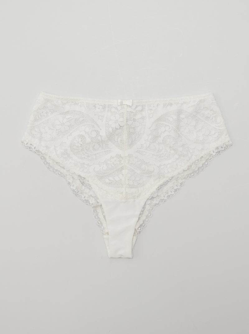 Braguita brasileña de encaje Blanco - Kiabi