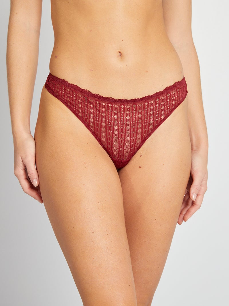 Braguita brasileña de encaje joya ROJO - Kiabi