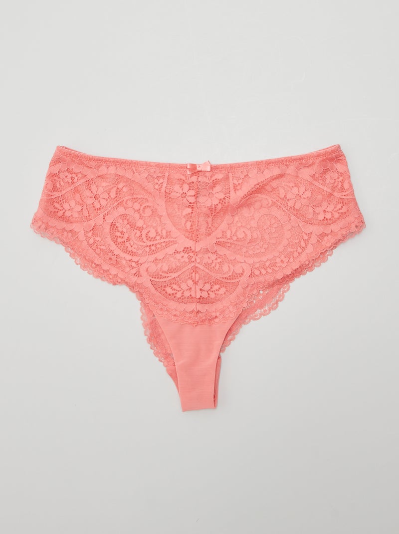 Braguita brasileña de encaje rosa - Kiabi