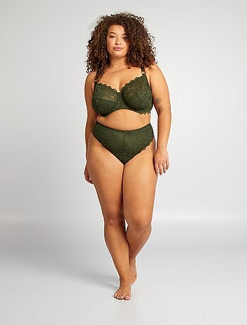 Braguita brasileña de encaje y microfibra