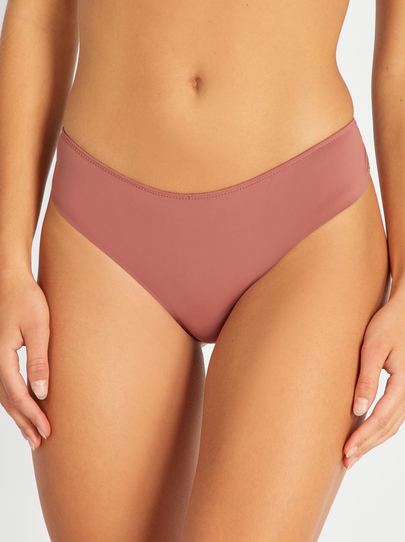 Braguita brasileña de microfibra y encaje ROSA - Kiabi