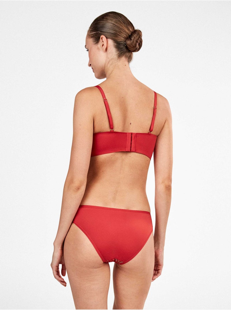 Braguita clásica bordado Rojo - Kiabi