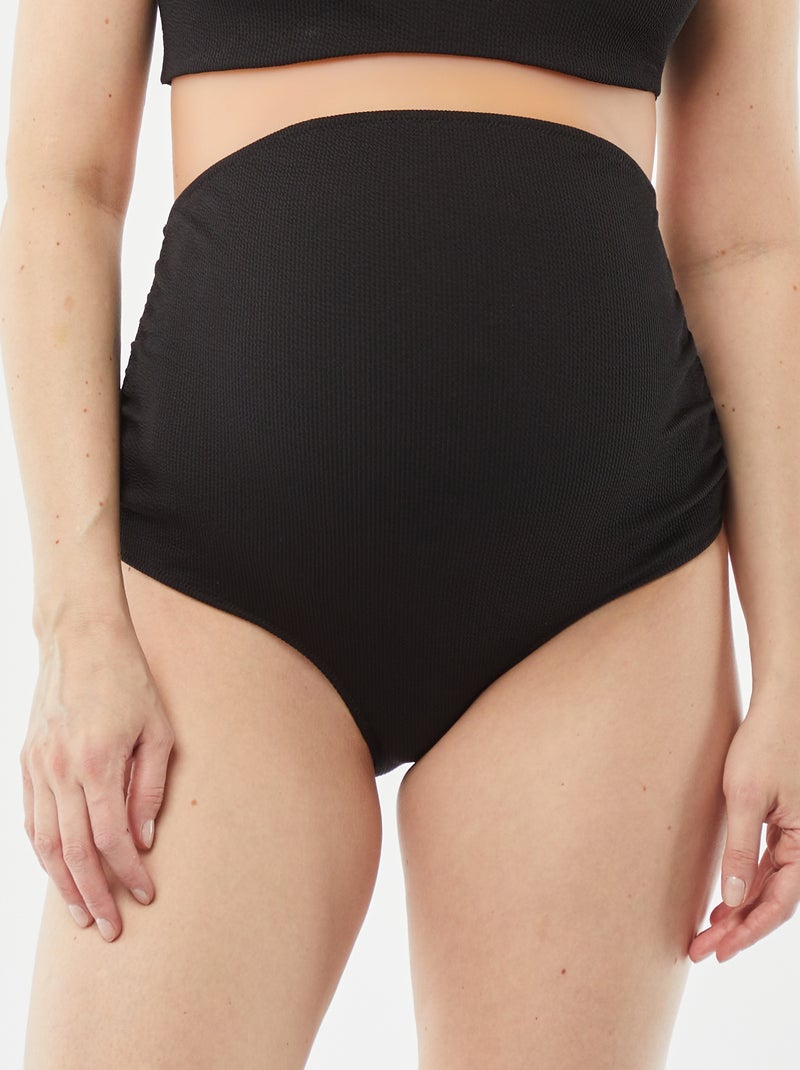 Braguita de bikini alta de premamá texturizada negro - Kiabi