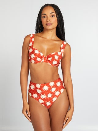 Braguita de bikini alta estampada