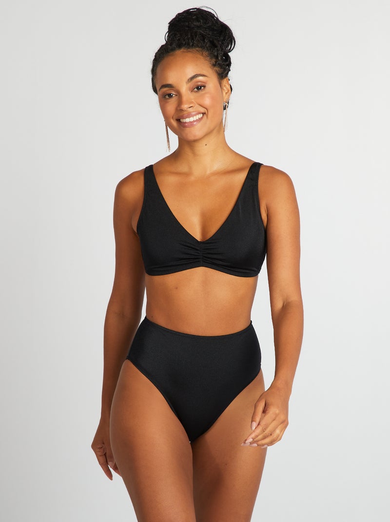 Braguita de bikini alta negro - Kiabi