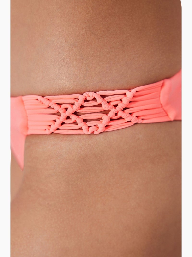 Braguita de bikini basic macrame penti Rosa fluo/Solinotes - Kiabi