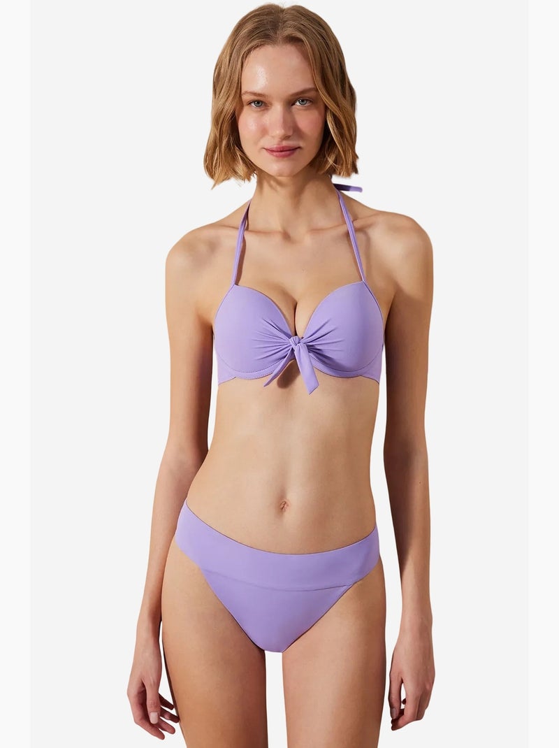 Braguita de bikini básica con cinturón penti Lavanda - Kiabi