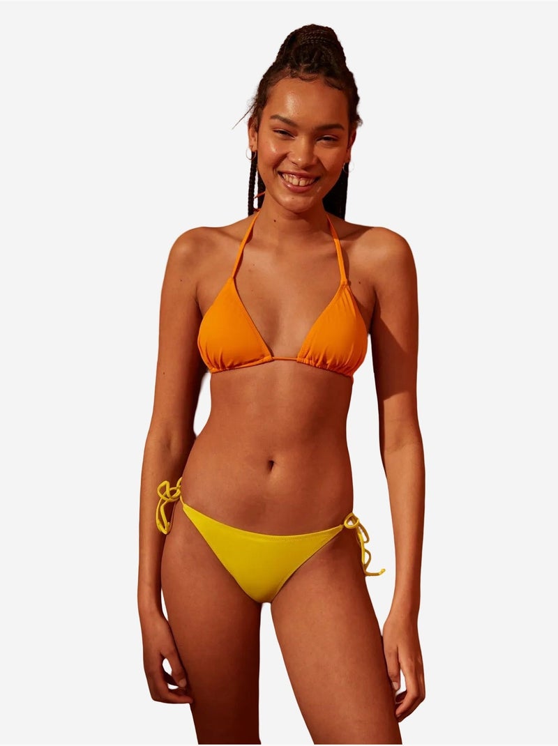 Braguita de bikini básica con lazos penti Amarillo limón - Kiabi