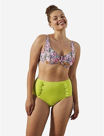 Braguita de bikini básica de tiro alto con volantes penti