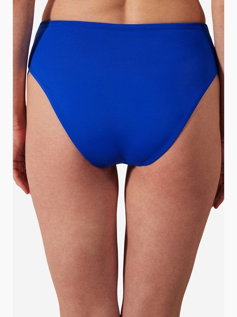 Braguita de bikini básica de tiro alto fruncida colección cornetto penti Azul cobalto - Kiabi