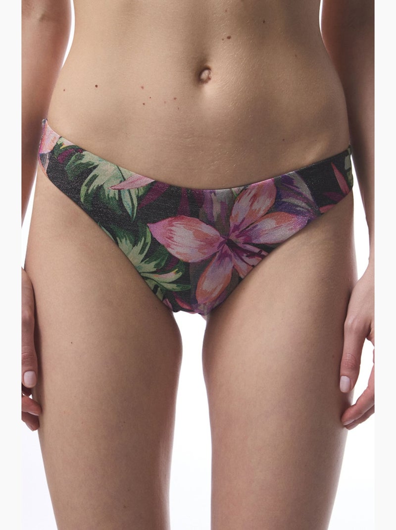 Braguita de bikini brasileña briella con estampado floral penti Negro/Verde/Rosa - Kiabi