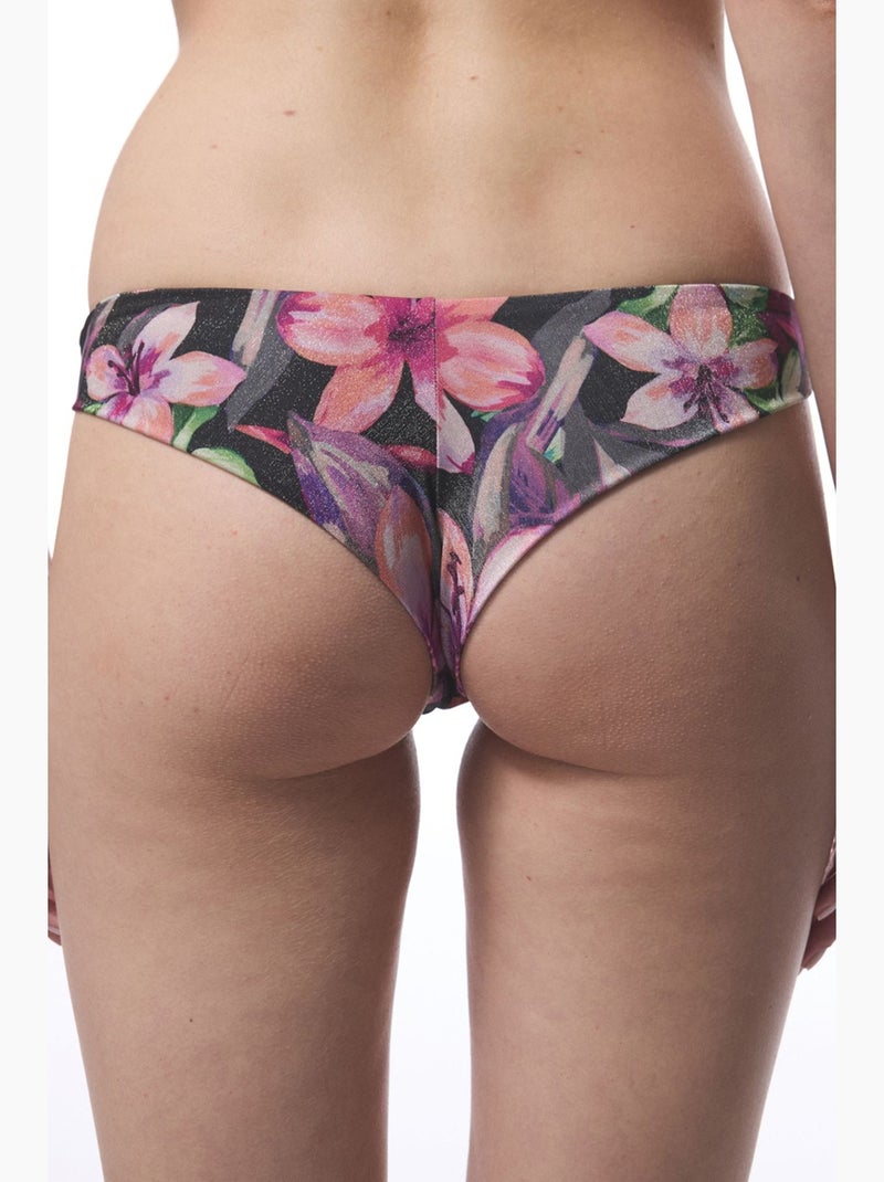 Braguita de bikini brasileña briella con estampado floral penti Negro/Verde/Rosa - Kiabi