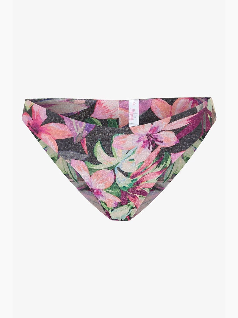Braguita de bikini brasileña briella con estampado floral penti Negro/Verde/Rosa - Kiabi