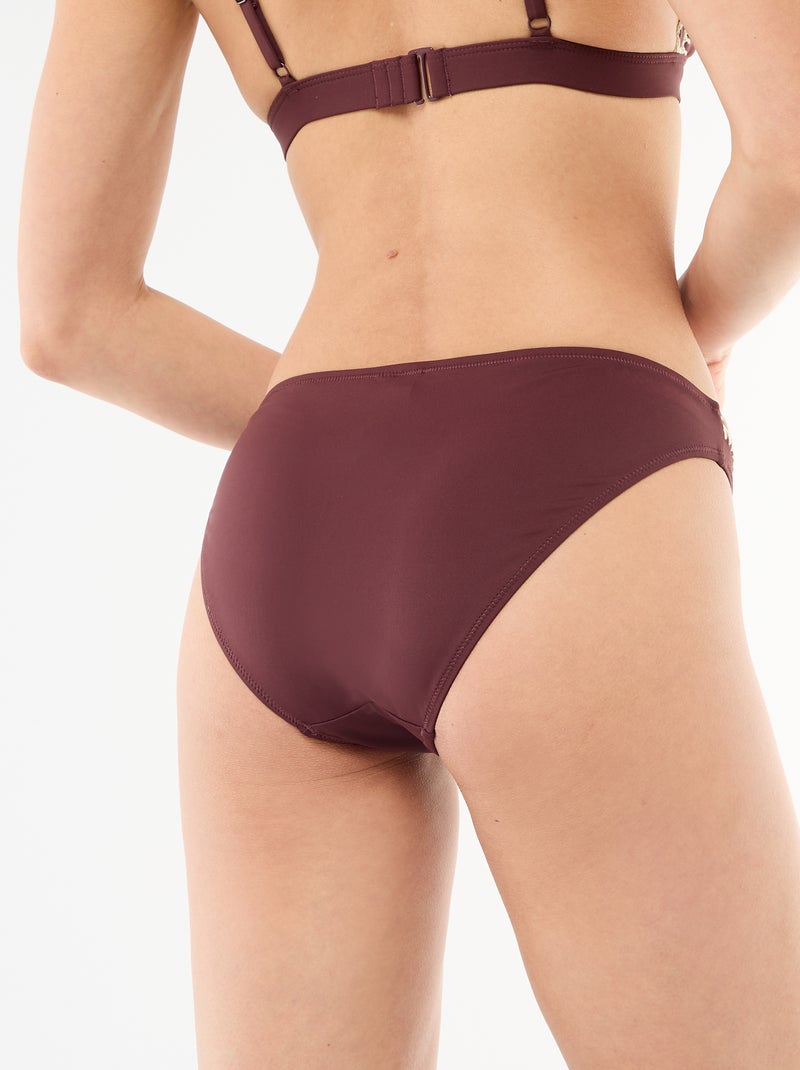 Braguita de bikini con bordes de macramé Marron - Kiabi