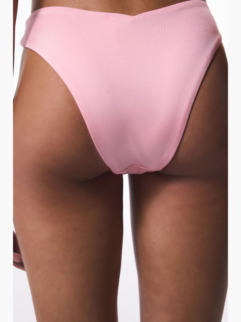 Braguita de bikini con detalle de cuentas y corte en v penti Rosa almendra - Kiabi
