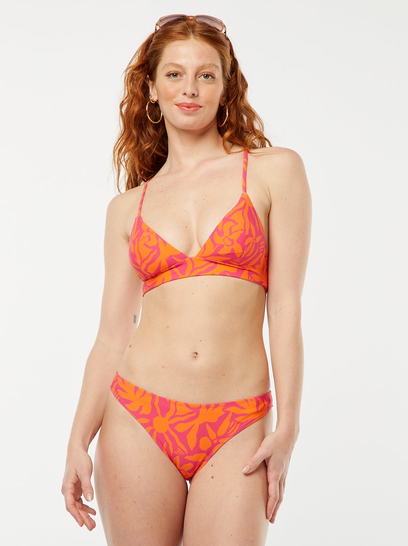 Braguita de bikini con estampado de hojas ROSA - Kiabi