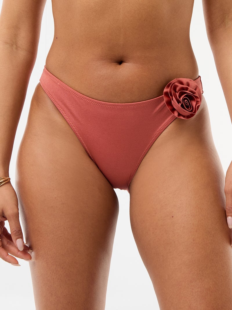 Braguita de bikini con flor en relieve Rojo - Kiabi