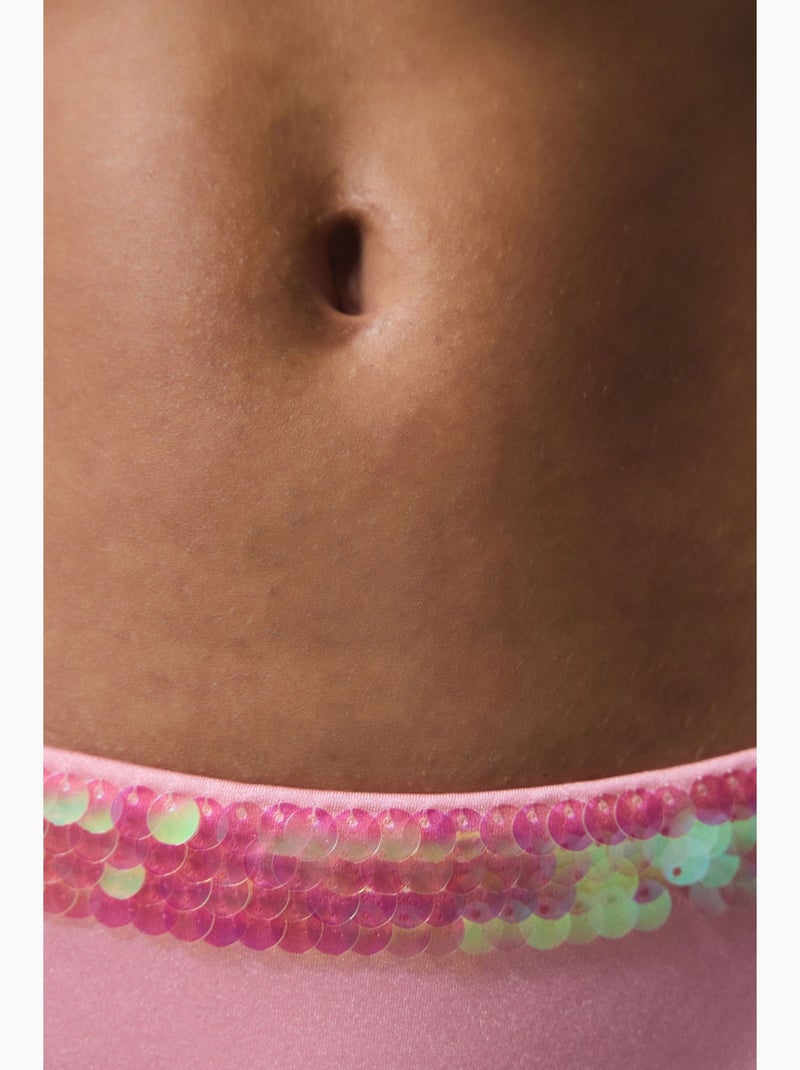 Braguita de bikini con lentejuelas penti Rosa - Kiabi