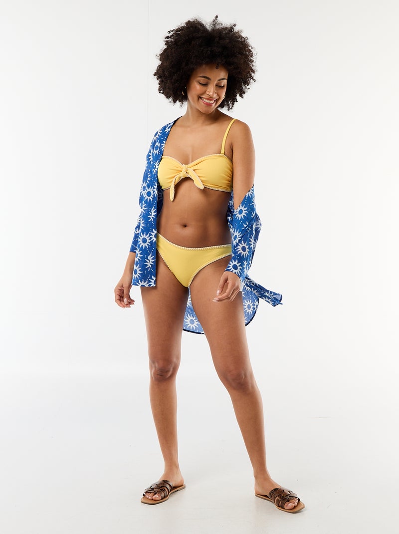 Braguita de bikini con pespuntes contrastados Amarillo - Kiabi