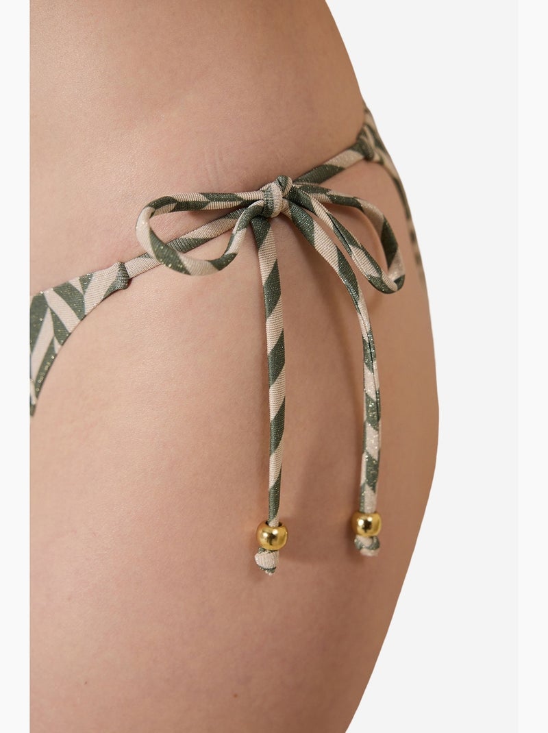 Braguita de bikini de bambú con brillo penti Blanco Verde - Kiabi