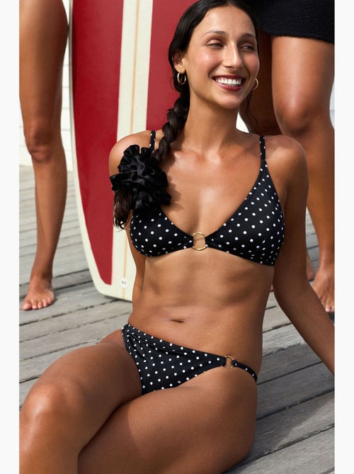 Braguita de bikini de lunares con detalle lateral, tiro medio penti - Kiabi
