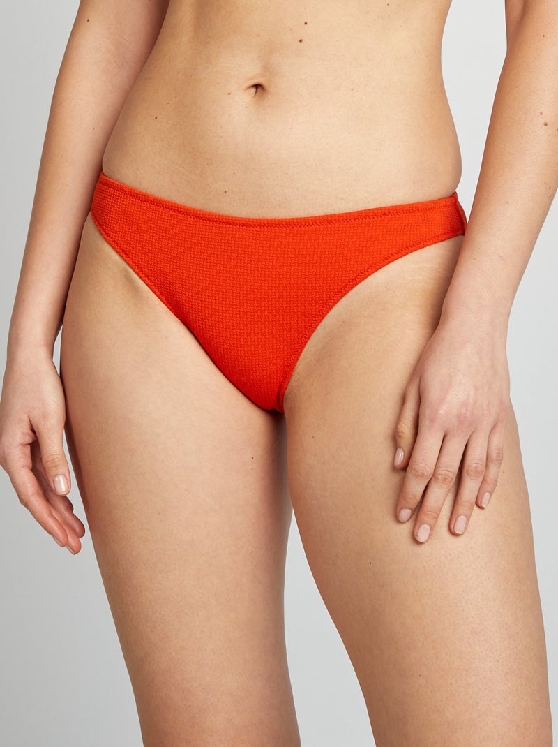 Braguita de bikini de punto texturizado naranja - Kiabi