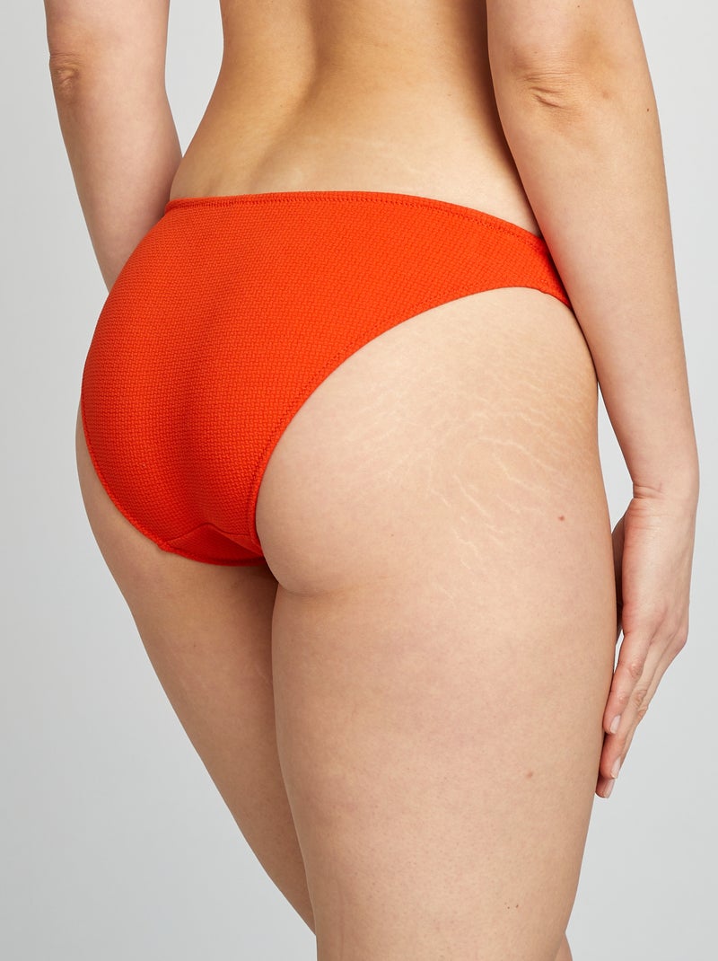 Braguita de bikini de punto texturizado naranja - Kiabi