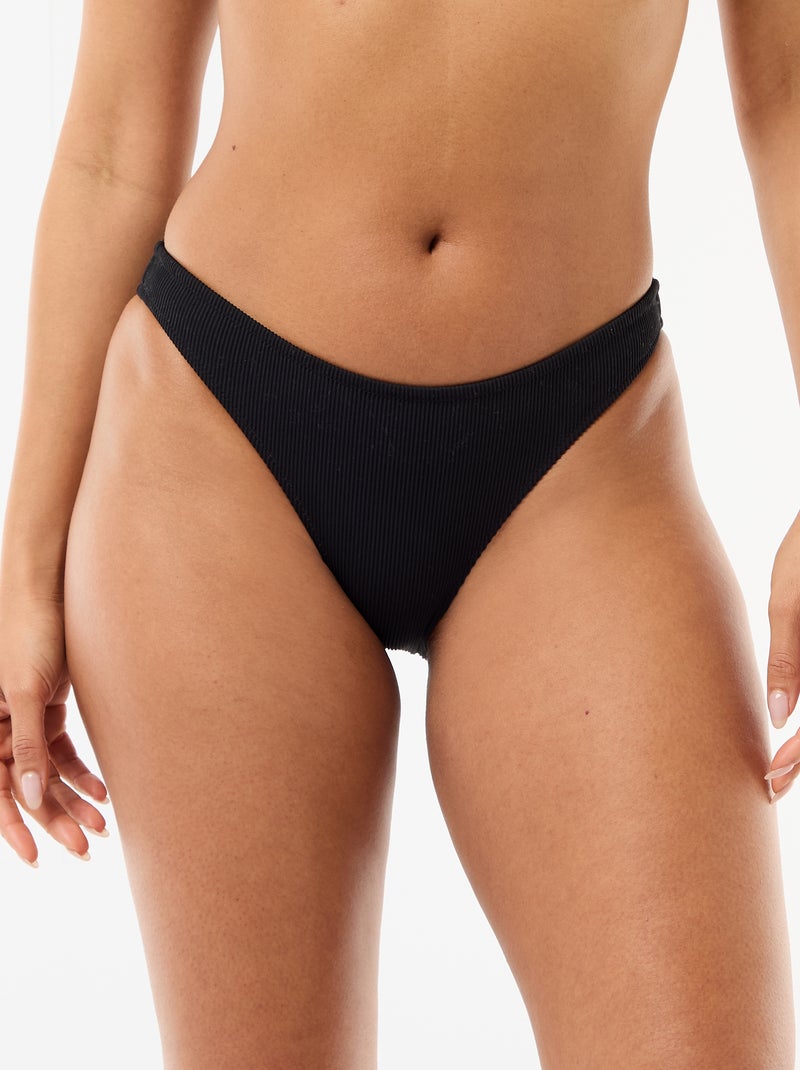 Braguita de bikini de punto texturizado Negro - Kiabi