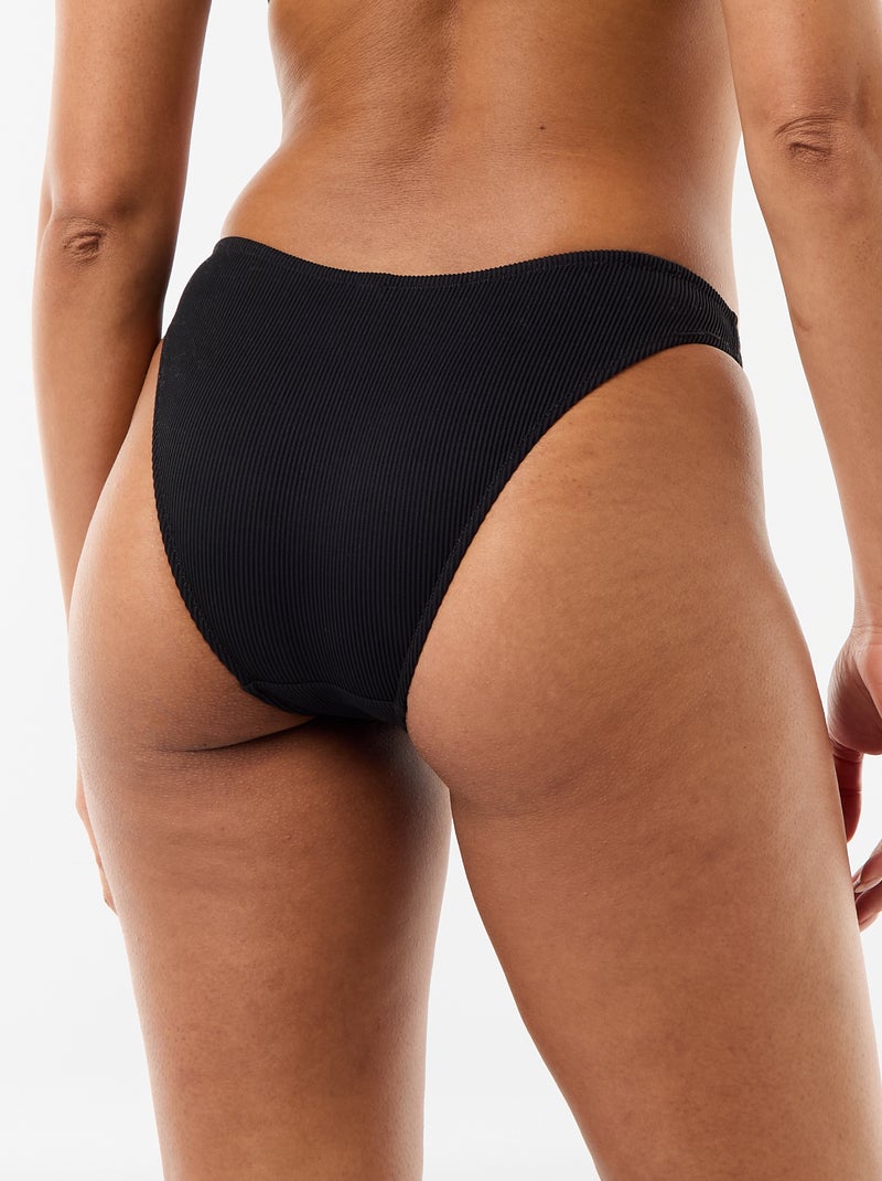 Braguita de bikini de punto texturizado Negro - Kiabi