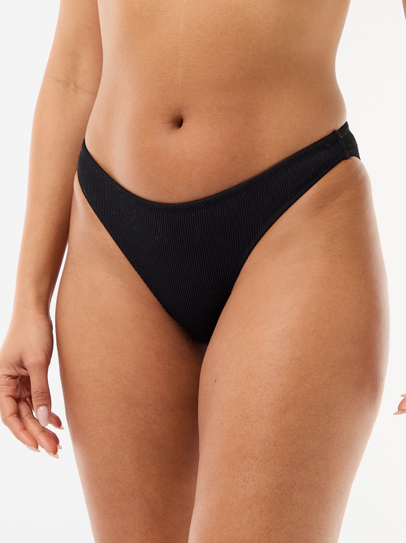 Braguita de bikini de punto texturizado Negro - Kiabi