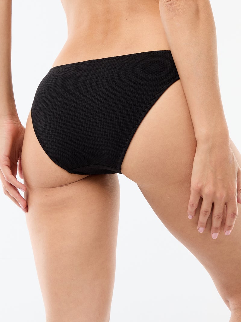 Braguita de bikini de punto texturizado Negro - Kiabi