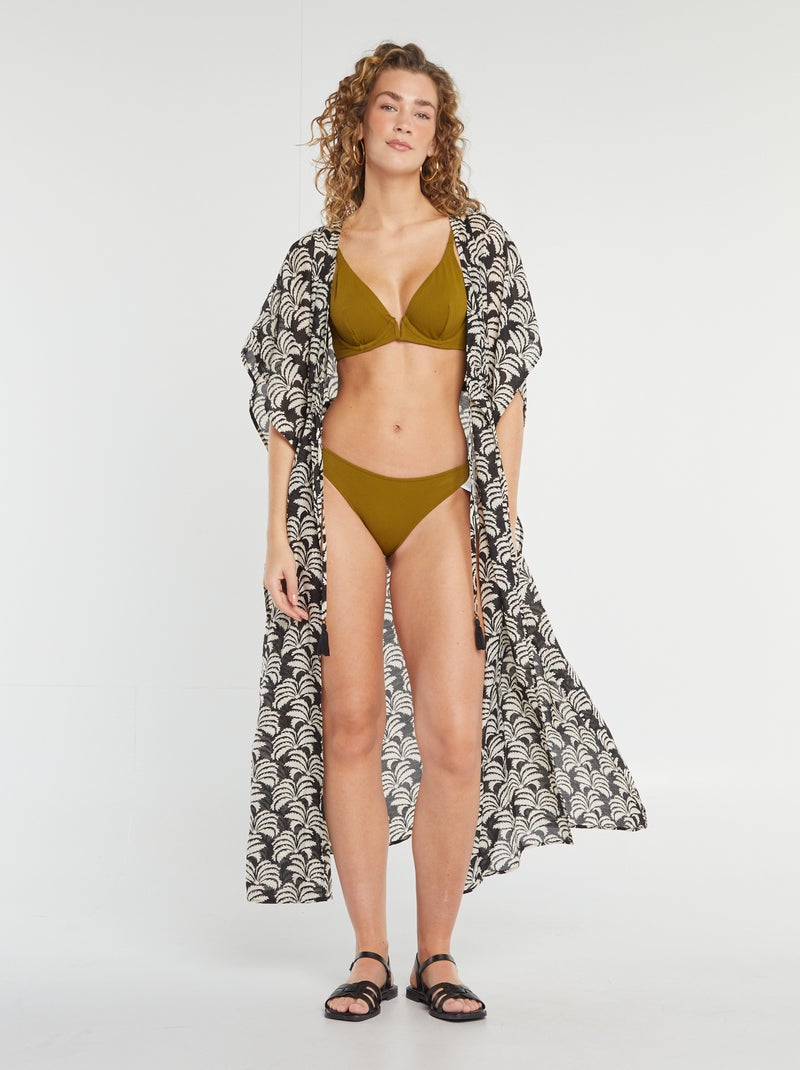 Braguita de bikini de punto texturizado VERDE - Kiabi