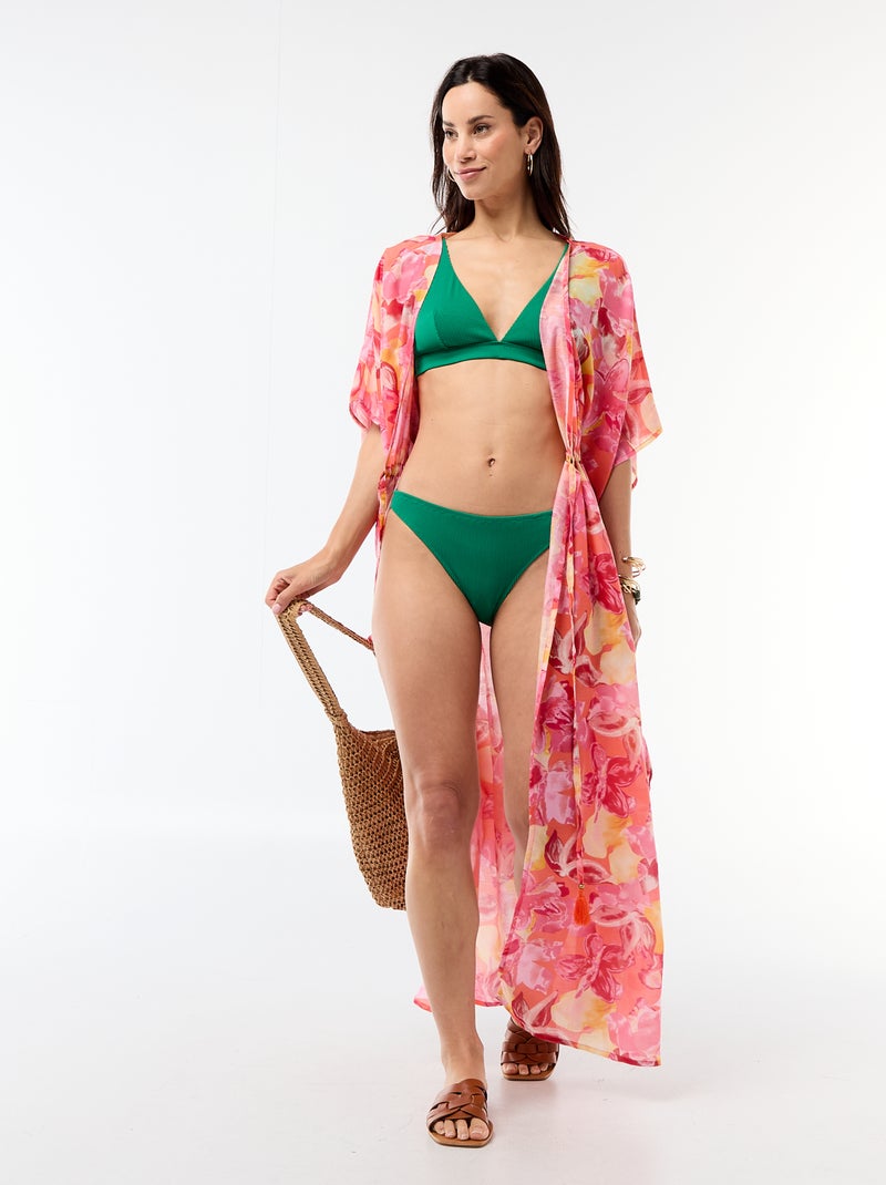 Braguita de bikini de punto texturizado Verde - Kiabi