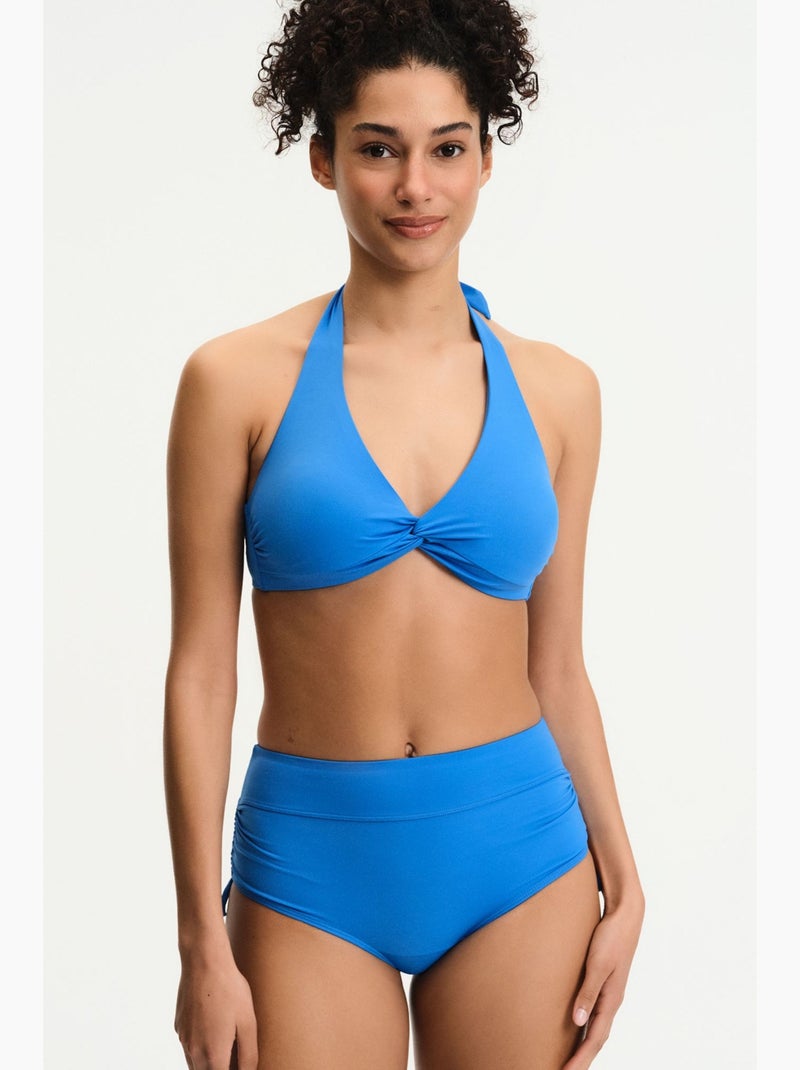 Braguita de bikini de talle alto penti Azul cobalto - Kiabi