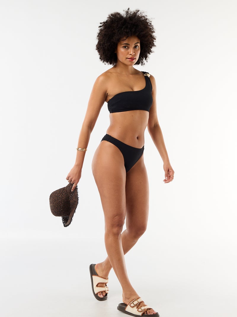 Braguita de bikini de tejido gofrado Negro - Kiabi