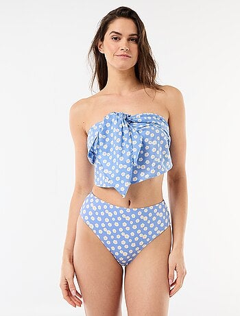 Braguita de bikini de tiro alto con estampado floral