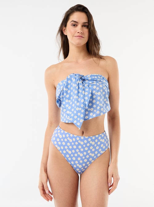 Braguita de bikini de tiro alto con estampado floral - Kiabi