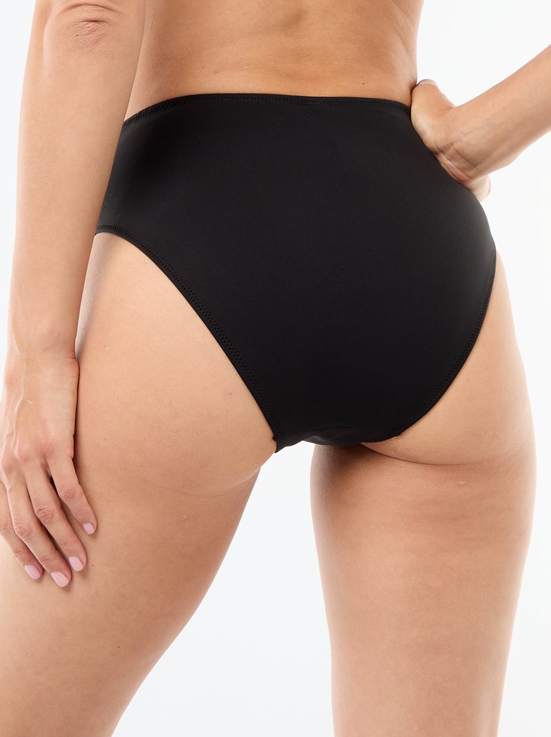 Braguita de bikini de tiro alto en neopreno Negro - Kiabi