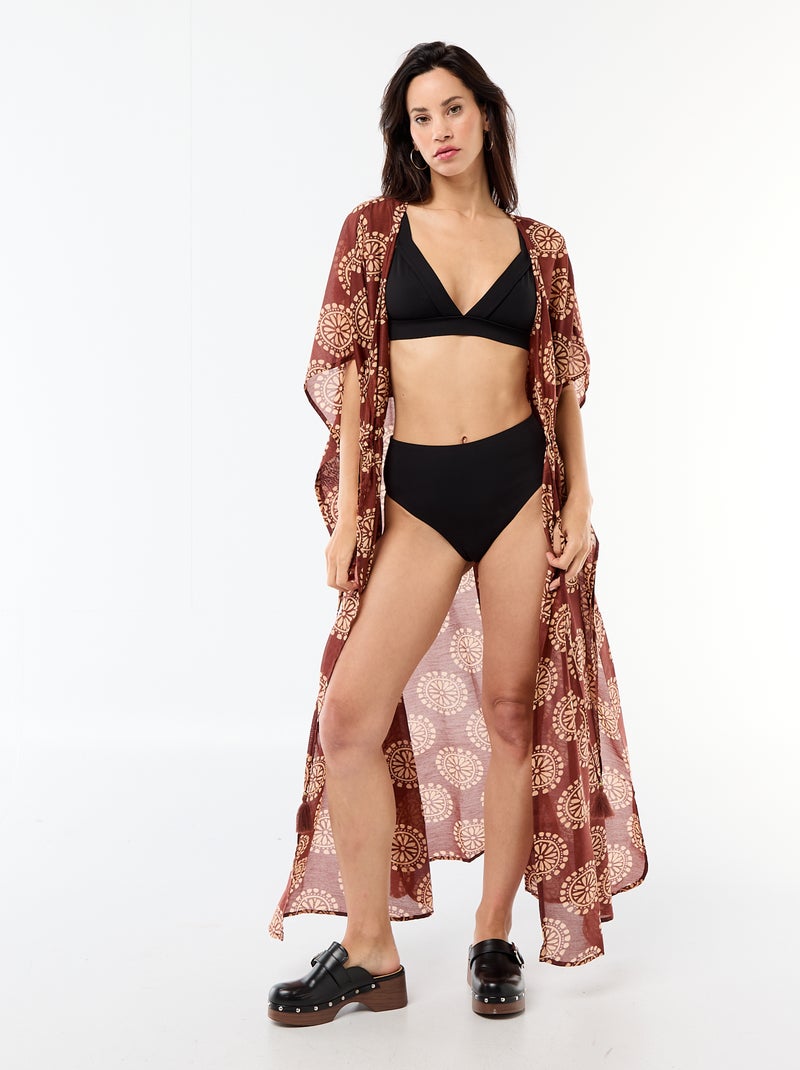 Braguita de bikini de tiro alto en neopreno Negro - Kiabi