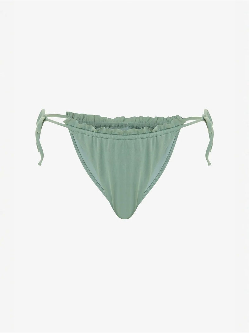 Braguita de bikini de tiro bajo con lazo super frill penti Verde - Kiabi