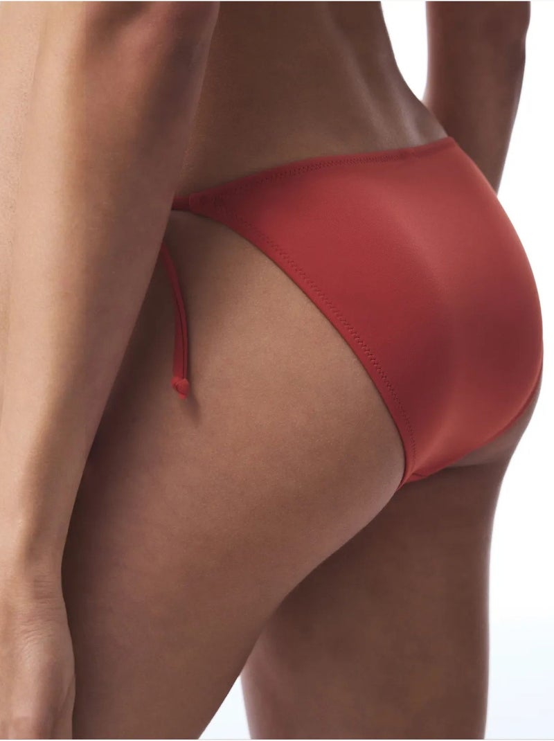 Braguita de bikini de tiro bajo con lazos laterales penti Terracota - Kiabi