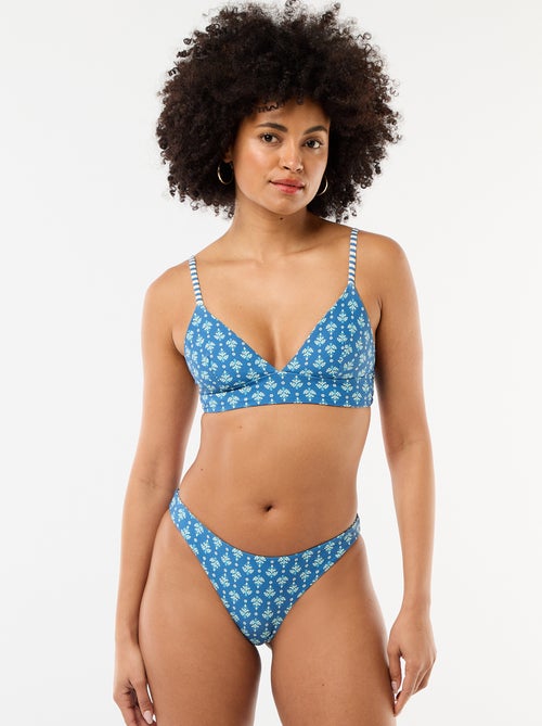 Braguita de bikini estampada reversible - Kiabi