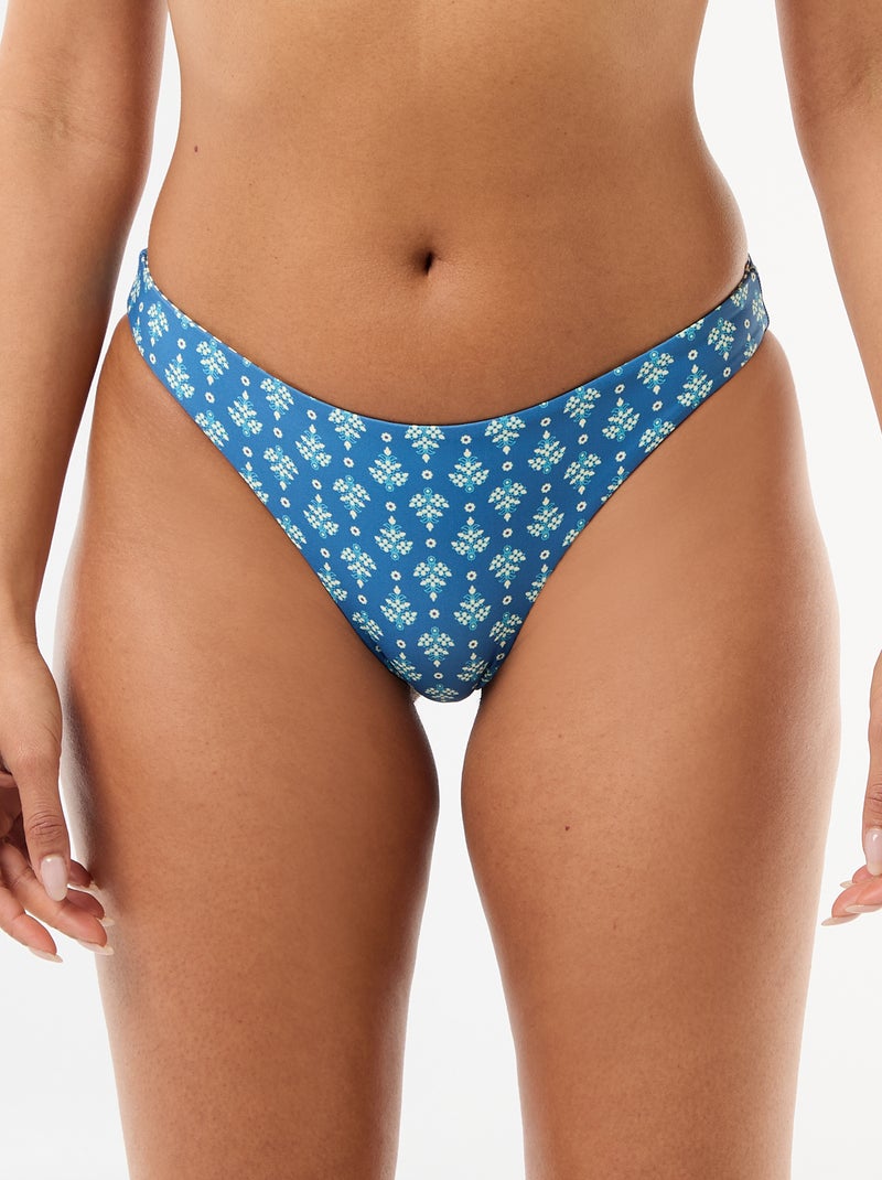 Braguita de bikini estampada reversible Azul - Kiabi