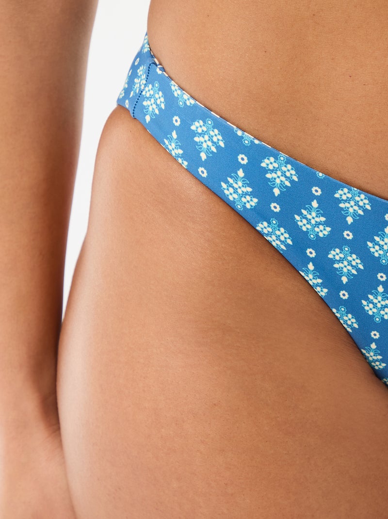Braguita de bikini estampada reversible Azul - Kiabi