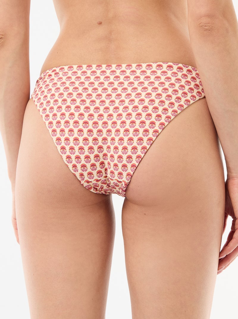 Braguita de bikini estampada reversible Rosa - Kiabi