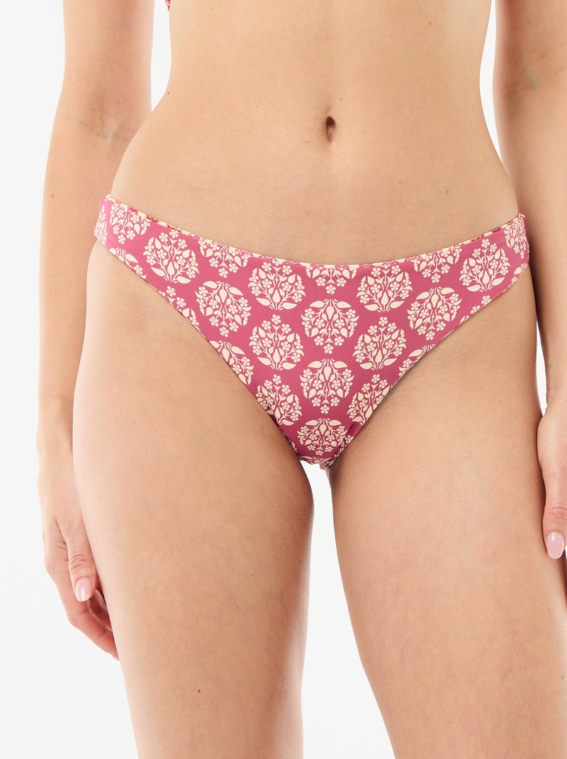 Braguita de bikini estampada reversible Rosa - Kiabi