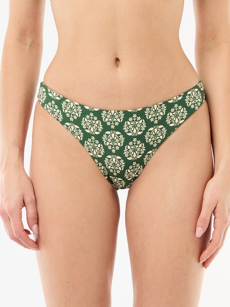 Braguita de bikini estampada reversible Verde - Kiabi