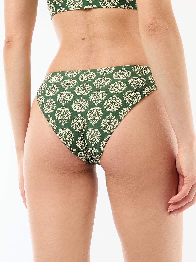 Braguita de bikini estampada reversible Verde - Kiabi